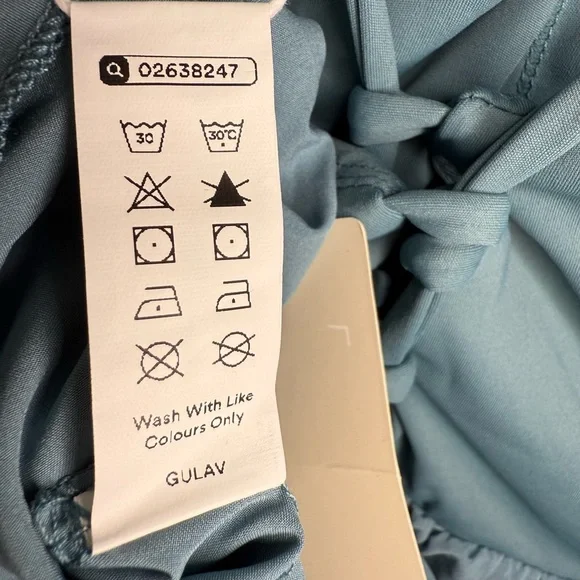 NWT NEW Halara Breezeful Backless Lace Up Tiered Mini Dress in Mineral Blue XL - Picture 9 of 9